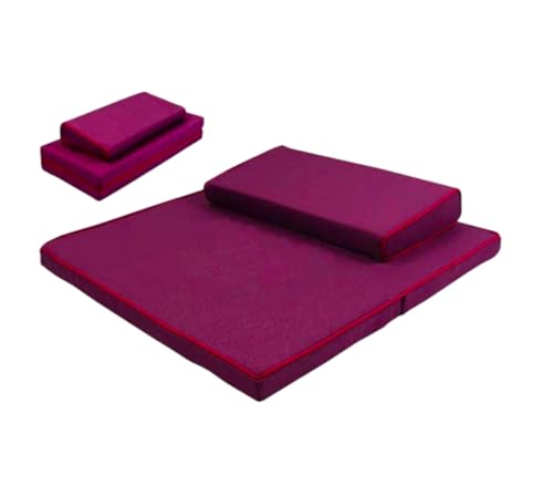 Portable Foldable Meditation Cushion Mat Set, Larger Thick Yoga Mat Bolster Floor Pillows Seating for Adults Meditation Accessories(Size:60x60cm(24x24inch),Color:Purple1) - color: Purple1, size: 60x60cm(24x24inch)