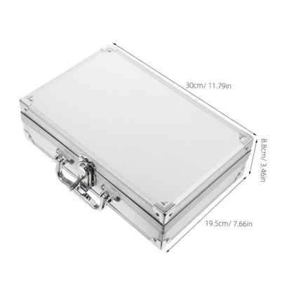 OSALADI Portable Aluminum Alloy Storage Box Tool Boxes for Boys and Girls Compact Briefcase Microphone Holder Aluminum Carry Case