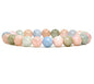Angelstones Handmade Natural Healing Gemstone 8mm Round Beads Stretch Crystal Bracelet 7 Inch Unisex - color: Morganite Beryl Aquamarine