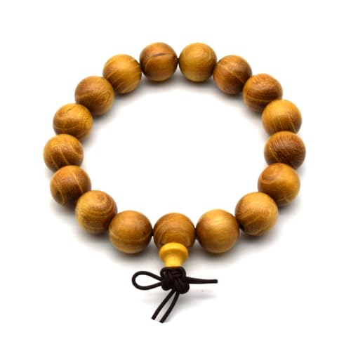 Zen Dear Natural Golden Sandalwood Mexican Bocote Mala Prayer Bead Bracelet Link Wrist Necklace Mala Beads - style: 15mm 15 beads
