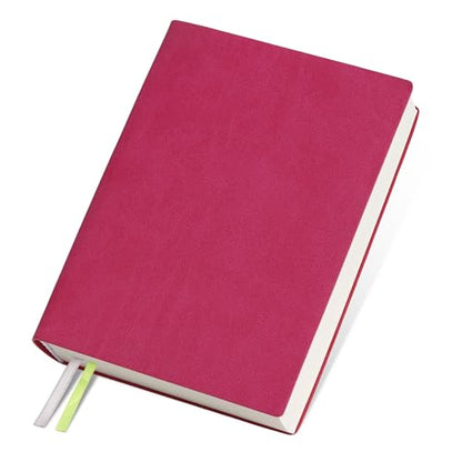Thick Blank Journal Notebook 400Pages Hardcover Sketch Book Notebook Blank Journal Unlined No Lines Soft Leather Cover A6 (3.9 × 5.5) Journal Leather Notepad Drawing Book Memo Writing Sketch Pad Diary Notebook (Raspberry Pink-400 page) - color: Raspberry
