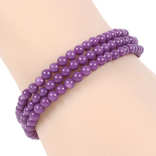 Justinstones Gem Semi Precious Gemstone 3pcs 4mm Round Beads Stretch Bracelet 6.5 Inch Unisex - color: Phosphosiderite