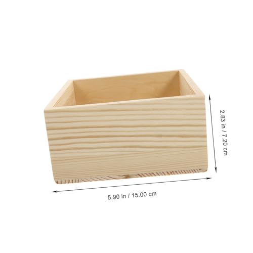 Tofficu 4pcs Small Wooden Storage Box Diy Wooden Storage Box Without Lid Cube Container Boys and Girls Toy Organizer Decorative - size: 15X15X7.2CM