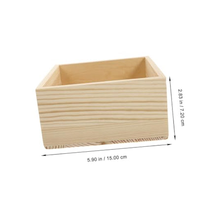 Tofficu 4pcs Small Wooden Storage Box Diy Wooden Storage Box Without Lid Cube Container Boys and Girls Toy Organizer Decorative - size: 15X15X7.2CM