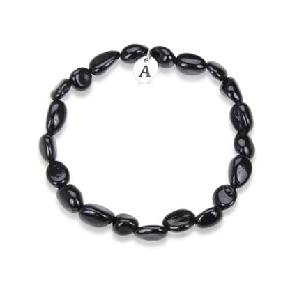 Adabele 1pc Natural Stretch Gemstone Bracelet 7mm-10mm Free Form Bead 7 Inch 7.5 Inch Healing Crystal Engergy Quartz Chakra Jewelry Women Birthday Gift - color: Black Tourmaline, size: 7 Inch (bead size 7-10mm)