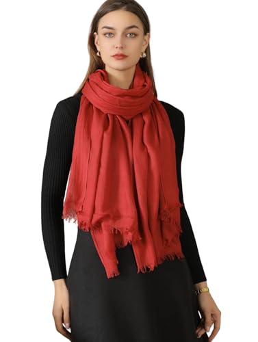 Pashmina Shawl Party Wraps Evening Dress Bridesmaid Long Cotton Scarves for Wedding - color: Wine Red 12