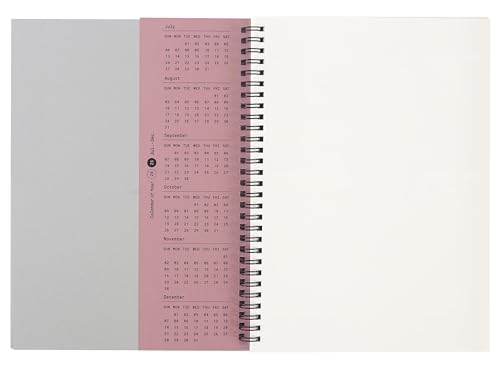Blank Spiral Notebook 10.12 x 7.36 in (B5), 160 Pages Blank Paper, Notebook for Sketching, Writing & Study, Calendar Card Included (2025) (Old Rose) - color: Old Rose
