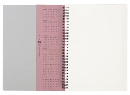 Blank Spiral Notebook 10.12 x 7.36 in (B5), 160 Pages Blank Paper, Notebook for Sketching, Writing & Study, Calendar Card Included (2025) (Old Rose) - color: Old Rose
