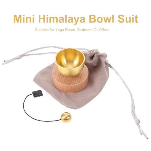 1 Set Mini Tibetan Sound Bowl & Wood Mallet Metal Nepal Singing Bowl Meditation Music Chime For Yoga Prayer Relaxing Mindfulness Bell Decor Women Travel