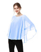 Capes for Womens Casual chiffon shawl Casual Chiffon Cape Sheer shawls and wraps Poncho Capelets Cover Up - color: Light Blue