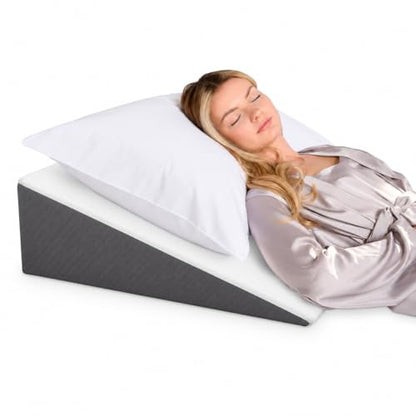 Kolbs Bed Wedge Pillow for Sleep Apnea, FSA Eligible Acid Reflux, and Back Pain Relief, with Chic Jacquard Cover - Headboard Wedges for Sleeping (Standard Width 7.5" Height) - size: Standard Width 7.5" Height