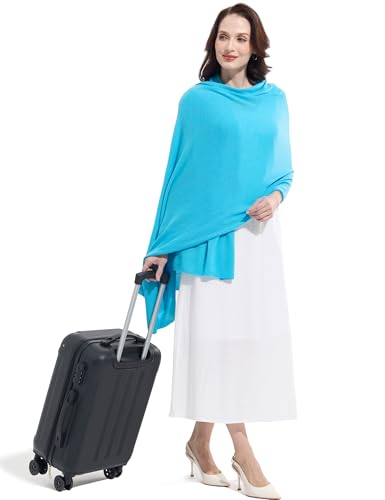 Soft Cashmere Blend Wrap Chic Scarf Stole for Women Wayfarer Travel Extra Large 87"x28" - color: Ultramarine