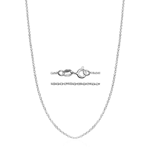 925 Sterling Silver Chain for Women - 1.1mm Thin Dainty Cable Necklace, Artfully Crafted in Thailand, Hypoallergenic & Anti-Tarnish Solid Silver for Pendants, Multiple Lengths - color: 925 Sterling Silver Tarnish Resistant, size: 18 Inches