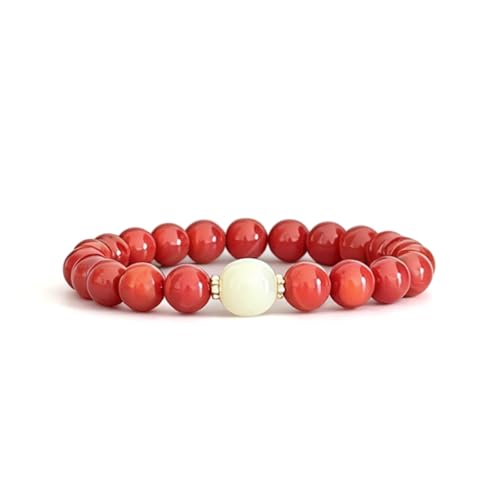 Beaded Bracelets for Women,Stretch Healing Crystal Bracelet Natural Stone Gemstone Jewelry Gifts - color: Style C-South Red Agate&Hotan Jade