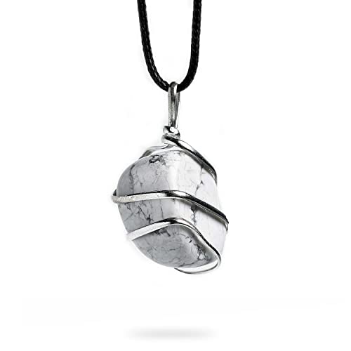 Ayana Crystals Handmade Howlite Tumbled Necklace - Howlite Crystal Stone Pendant, Statement Jewelry for Women, Trendy Bohemian Gemstone Necklace