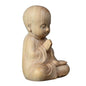 Healifty Boxwood Monk Figurine Hand Carved Desktop Decoration for Home Office Small Pet Ornament Delicate Wood Sculpture for Meditation Feng Shui Decor