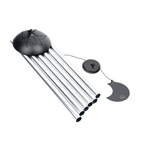 Moon Meditation Chimes for Relaxing Sound Healing, 2-YEAR WARRANTY - color: Silver, size: Large, style: Set
