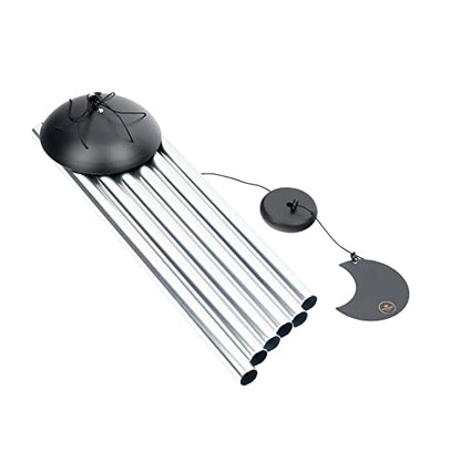 Moon Meditation Chimes for Relaxing Sound Healing, 2-YEAR WARRANTY - color: Silver, size: Large, style: Set