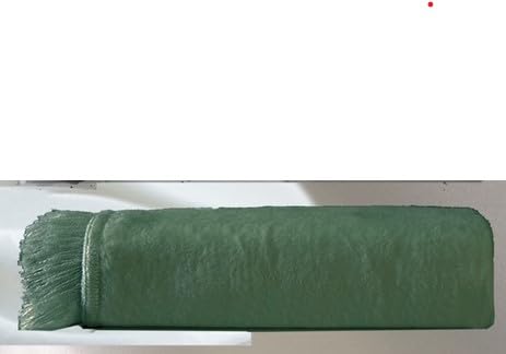 DownTown Company Throw Blanket for Sofa – Couch, 100% Cotton Soft Blankets with Fringe Tassle Edge, 50 x 70, Green
