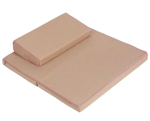 Handcrafted Meditation Mat,Portable Foldable Floor Cushion Outdoor Coconut Fibre Linen Yoga Cushion(Size:60x60cm(24x24inch),Color:Beige-2) - color: Beige-2, size: 60x60cm(24x24inch)