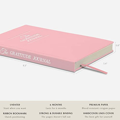 The Gratitude Journal : More Happiness, Positivity, Affirmation, Productivity, Mindfulness & Self Care - A Simple Undated Hardcover Daily Guide Planner Effective Gratitude Journal for Women (Pink) - color: Pink