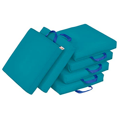 ECR4Kids SoftZone Floor Cushions, Square, Flexible Seating, Turquoise, 6-Piece - color: Turquoise