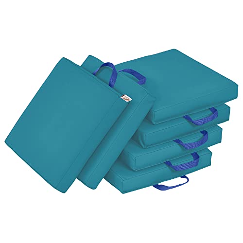 ECR4Kids SoftZone Floor Cushions, Square, Flexible Seating, Turquoise, 6-Piece - color: Turquoise