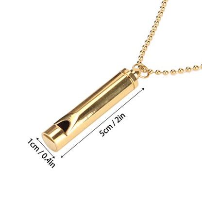 ANGGREK Whistle Necklace, Necklace Anxiety Relief Necklace Meditation Necklace Stainless Steel Whistle Necklace for Men Women - color: Gold