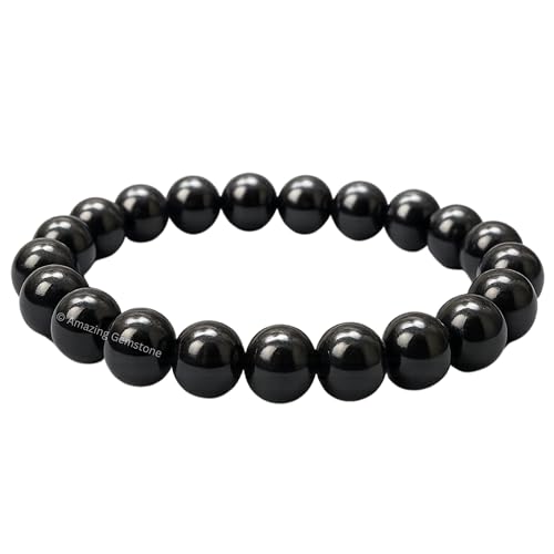 Amazing Gemstone Crystal Bracelet for Women Men's Gifts - Protection Healing Crystal Bracelet - 8mm Gemstone Beaded Stretchable Bracelet Pulseras Para Hombres Mujer Stocking Stuffers Mothers Day Gift (Black Tourmaline) - color: Black Tourmaline