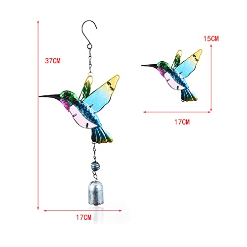 Hummingbird Decor with Bell, Hummingbird Wind Chimes, Hanging Bell Decorations for Yard, Garden, Home and Outdoor, Gift for Mom