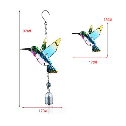 Hummingbird Decor with Bell, Hummingbird Wind Chimes, Hanging Bell Decorations for Yard, Garden, Home and Outdoor, Gift for Mom