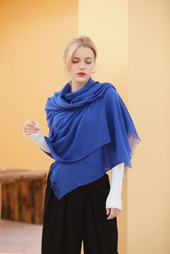 Pashmina Shawl Party Wraps Evening Dress Bridesmaid Long Cotton Scarves for Wedding - color: Dark Blue 26