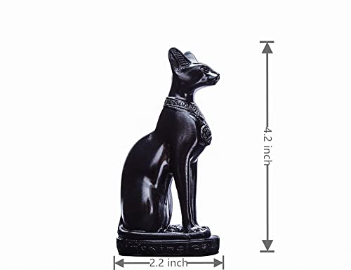 EASCHEER Egyptian Cat Goddess Bastet Statue Egyptian Décor 1PCS(4.2 inches Black) - color: Black Bastet