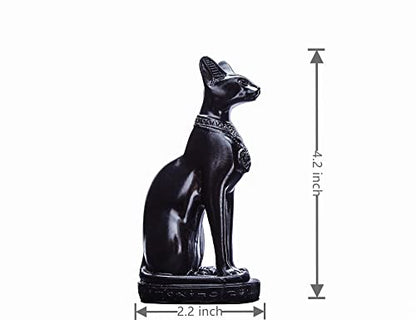 EASCHEER Egyptian Cat Goddess Bastet Statue Egyptian Décor 1PCS(4.2 inches Black) - color: Black Bastet