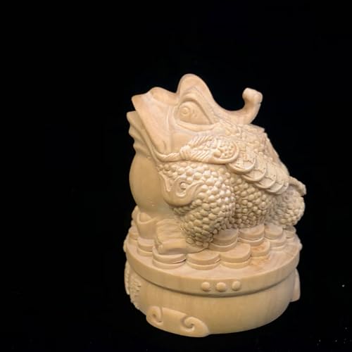 Antique Xenopus Wooden Statue Accents Zen Meditation Wood Sculpture Decor for Living Room Spa Or Yoga Studio Centerpiece Books Living Room Bedroom Ornament