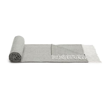 Amazon Basics Cozy Room Décor Throw Blanket, Lightweight, Recycled Polyester, Dark Gray and Light Gray Herringbone, 50"x 60" - color: Dark Gray and Light Gray Herringbone, style: Woven