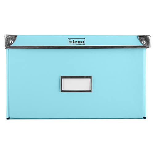 Idena 11009 Storage Box Made of Solid Cardboard Lid Reinforced with Metal Includes Labelling Field Approx. 36 x 28 x 17 cm Turquoise