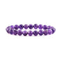 Natural Gemstones Bracelet 8mm Chakra Round Beads Energy Power Crystal Reiki Healing Elastic Stretch 7 Inch for Women Men Unisex - color: Amethyst