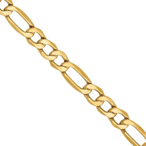 IceCarats 14K Yellow Gold 3.5mm Figaro Chain Link Bracelet, Polished