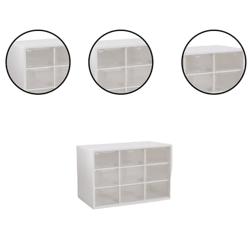 Wall-Mountable Drawer Organizer for Jewelry, Craft Supplies & Desk Accessories - Transparent Storage Box with 9 Compartments