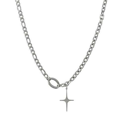Y2k Irregular Necklace Star Pendant Moonlight Stone Fashion Collar Chain Design Spicy Silver Jewelry for Women - color: Style24
