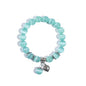 Natural Stretch Gemstone Bracelet Healing Stone Beaded Bracelets for Women Men Gifts (Unisex) - color: Blue Green