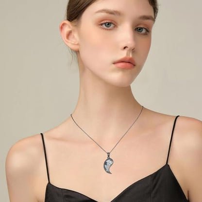 Yin Yang Necklaces for Women Men 925 Sterling Silver Pendant Necklace Yin Yang Jewelry for Women Men Couples - style: Skull