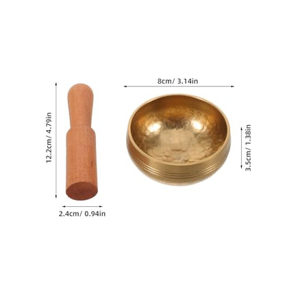 Cabilock Handcrafted 8cm Nepal Metal Tibetan Singing Bowl Set with Mallet for Meditation Yoga Relaxation and Beginner Sound Therapy