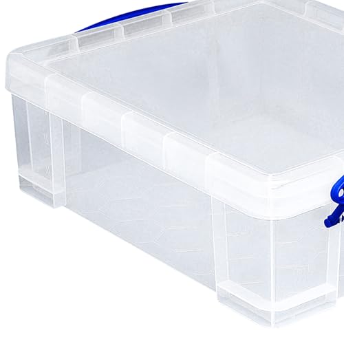 Really Useful Box Stackable 8.1 Liter Plastic Storage Container Bin with Snap Lid & Built-In Clip Lock Handles for Home & Office Organization (5 Pack) - size: 5 Pack