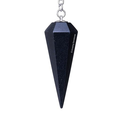 Amazing Gemstone Blue Aventurine Crystal Pendulum for Divination - Certified Dowsing Crystals and Healing Stones for Chakra Balancing and Meditation - Enhance Reiki Spiritual Growth - color: Blue Aventurine