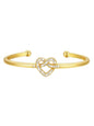 U7 Unisex Simple Cuff Bracelet 18K Real Gold Platinum Plated Fine Bracelets Fashion Jewelry Open Bangle Cuff Bracelets, Twisted or Heart Style - color: E.CZ Knot Bracelet-Gold