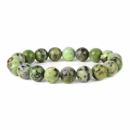 Justinstones Gem Semi Precious Gemstone 10mm Round Beads Stretch Bracelet 7 Inch Unisex - color: Australian Chrysoprase