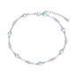 Anklet Bracelet for Women 925 Sterling Silver Natural Stone Chain Ankle Bracelet Beach Summer Fine Jewelry Birthday Mothers Day Gifts for Women Her Mom