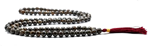 Amazing Gemstone Bronzite Mala Beads - 108 Prayer Beads for Meditation and Mindfulness Practice, Handcrafted Mala Beads with Natural Gemstones for Spiritual Healing and Relaxation (Plain) - color: Bronzite, style: Plain